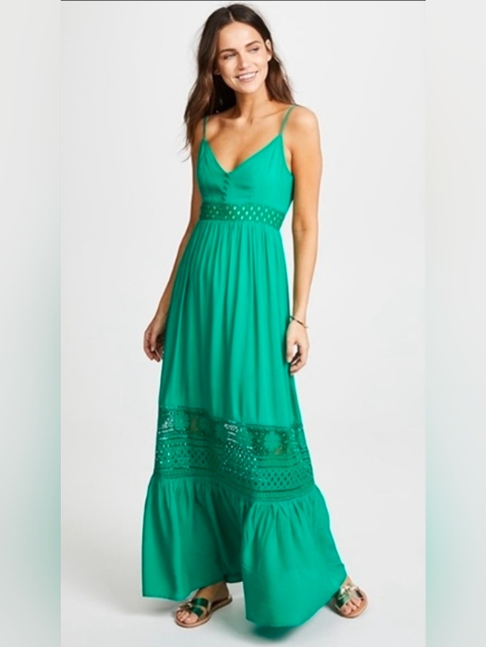 BB Dakota Pepper Green Maxi Dress